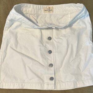 Marine Layer Cream Button-Front Mini Skirt